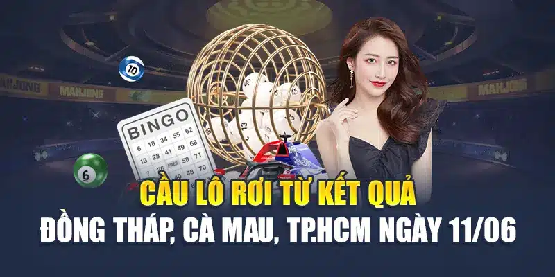 Cầu lô rơi từ kết quả Đồng Tháp, Cà Mau, TP.HCM ngày 11/06